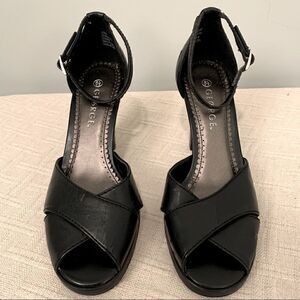 George Black Leather Heels 